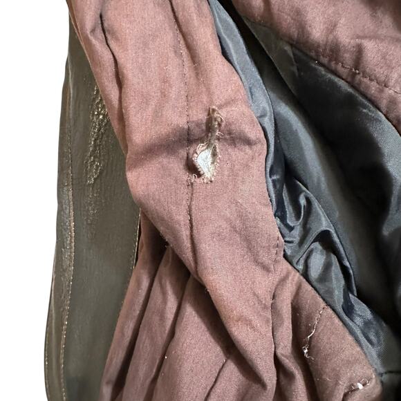VTG 90s Wilsons M Julian Distressed Cafe Racer Leather Moto Jacket Dark Brown L - Picture 11 of 16